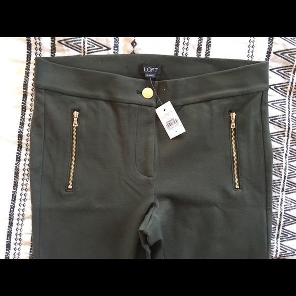 NWT Loft Olive Green & Black dress leggings - Picture 3 of 8